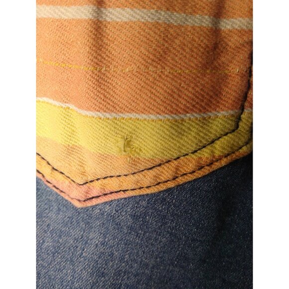 Lucky & Blessed Jeans L&B Women's 4 Mid Rise Bootcut Orange Stripe Pockets Trim - Picture 4 of 10